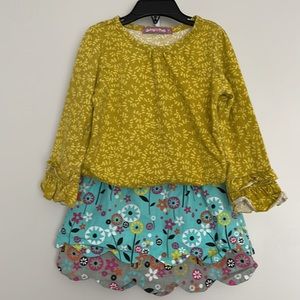 Jelly the Pug Kids Bees Lindsay Skirt & Top Set kids Sz 4